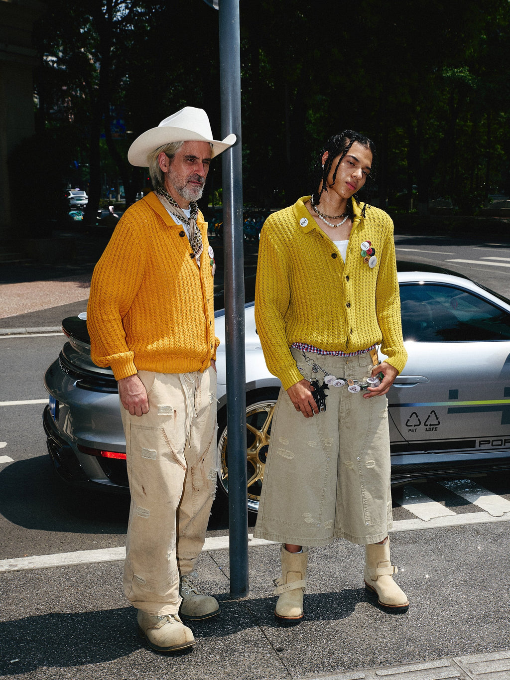 STEEPC Vintage Button Badge Knit Cardigan