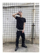 KARMANISTIC Waxed Black Jeans