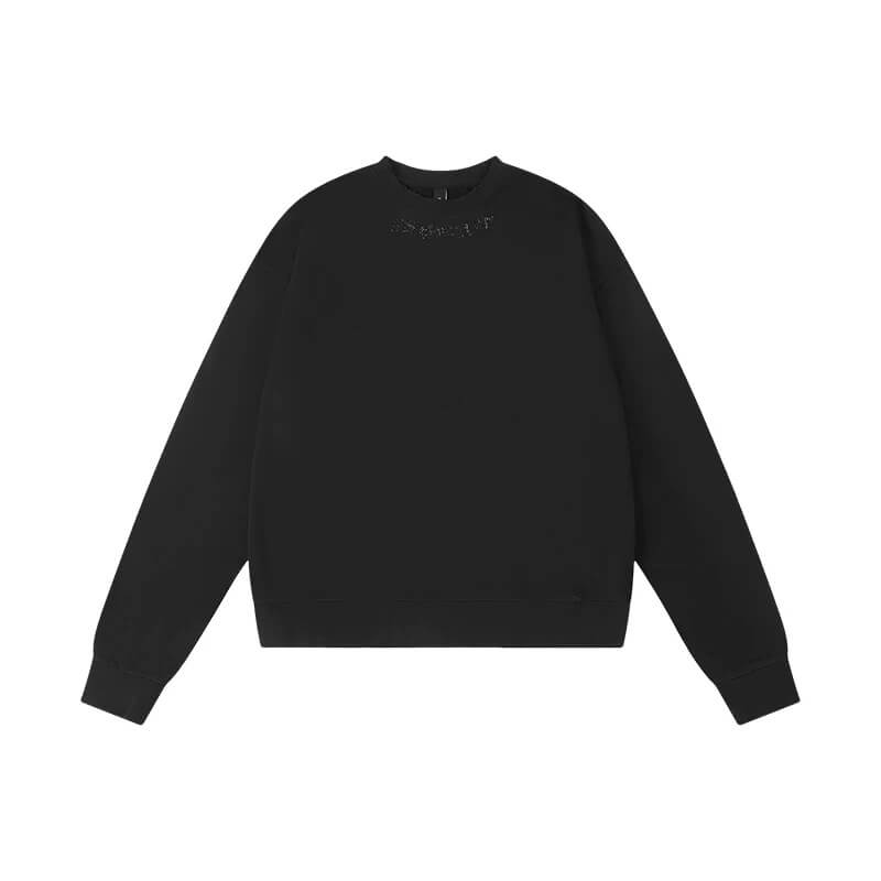 1807 Rhinestone Embellished Neckline Sweatshirt