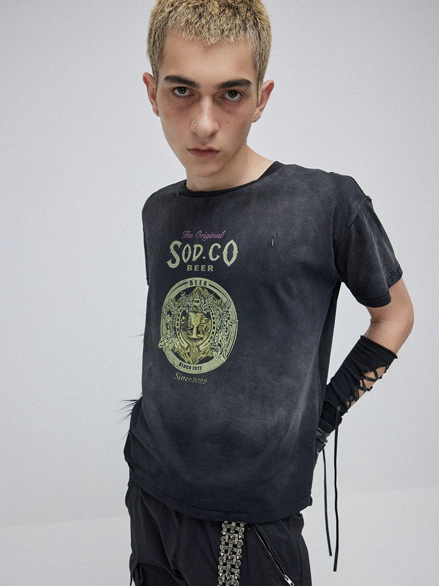 SOD Co. Olympia Print Distressed Vintage Tee