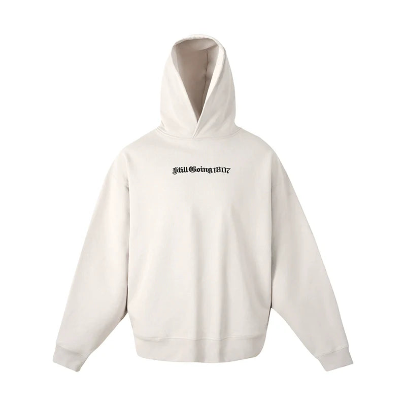 1807 Basic Gothic Font Embroidered Hoodie