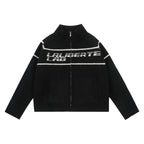 Labt Striped Jacquard Knit Zip Up Jacket