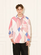 EMPTY REFERENCE Wave Multi Color Block Long Sleeve Shirt