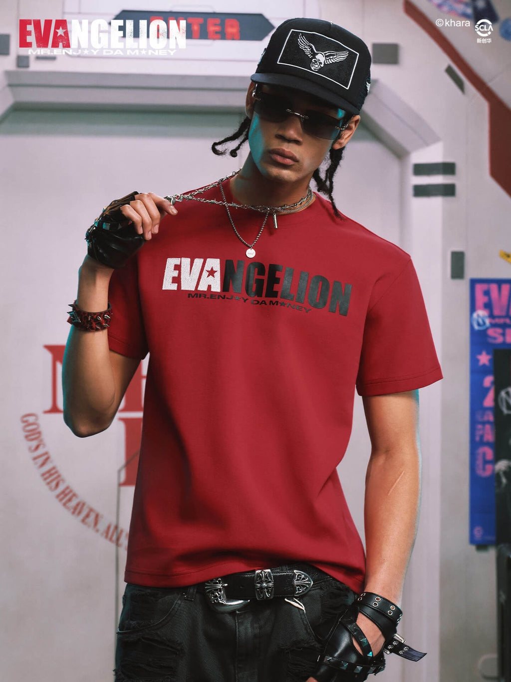 MEDM x EVA NEVER END Mixed Embroidery Print Logo Tee