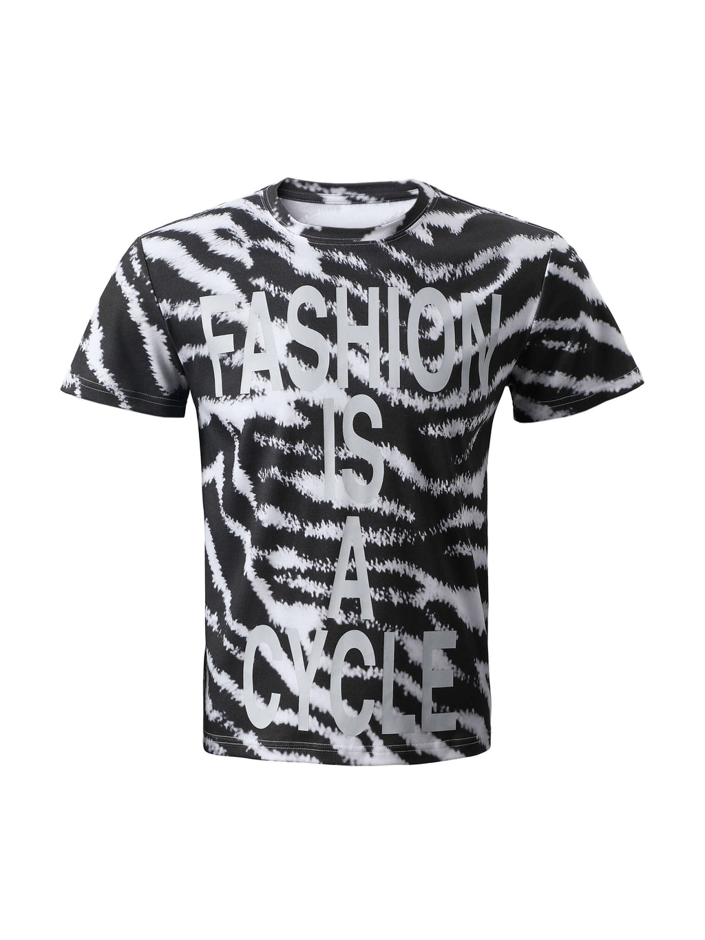 KARMANISTIC Zebra Print Slim Fit Stretch Tee