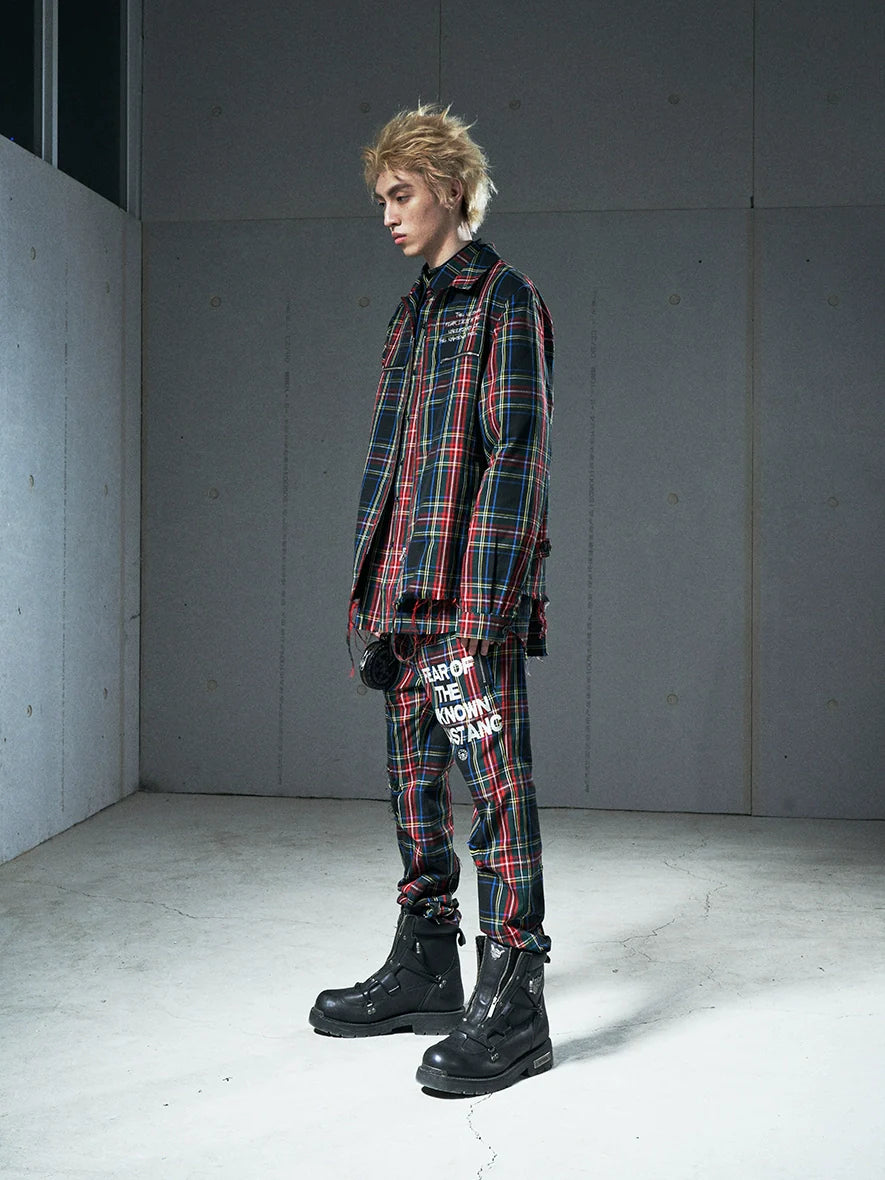 VENTUREK Tartan Check Embroidered Fringe Jacket