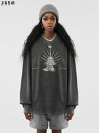 JHYQ Portrait Print Long Sleeved Tee