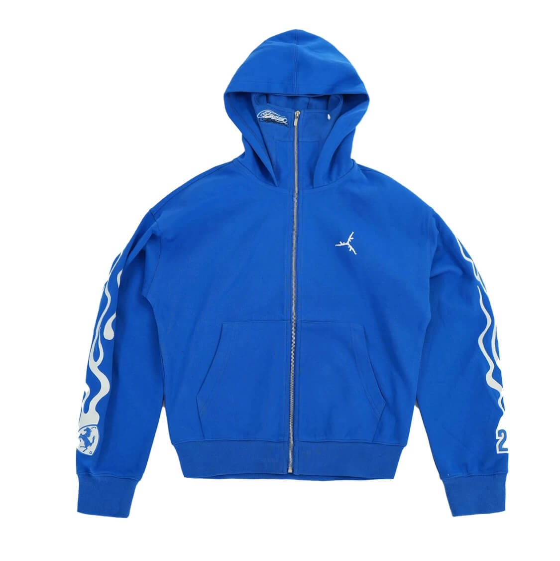 TGFCLUB Flame Pattern Masked Zip Up Hoodie