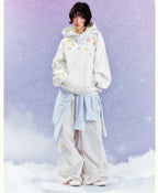 MEDM Graffiti Flower Print Hoodie