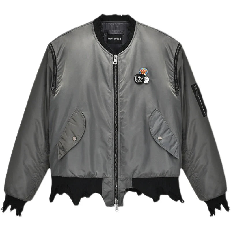 VENTUREK Star Shoulder Zipper MA-1 Bomber Jacket