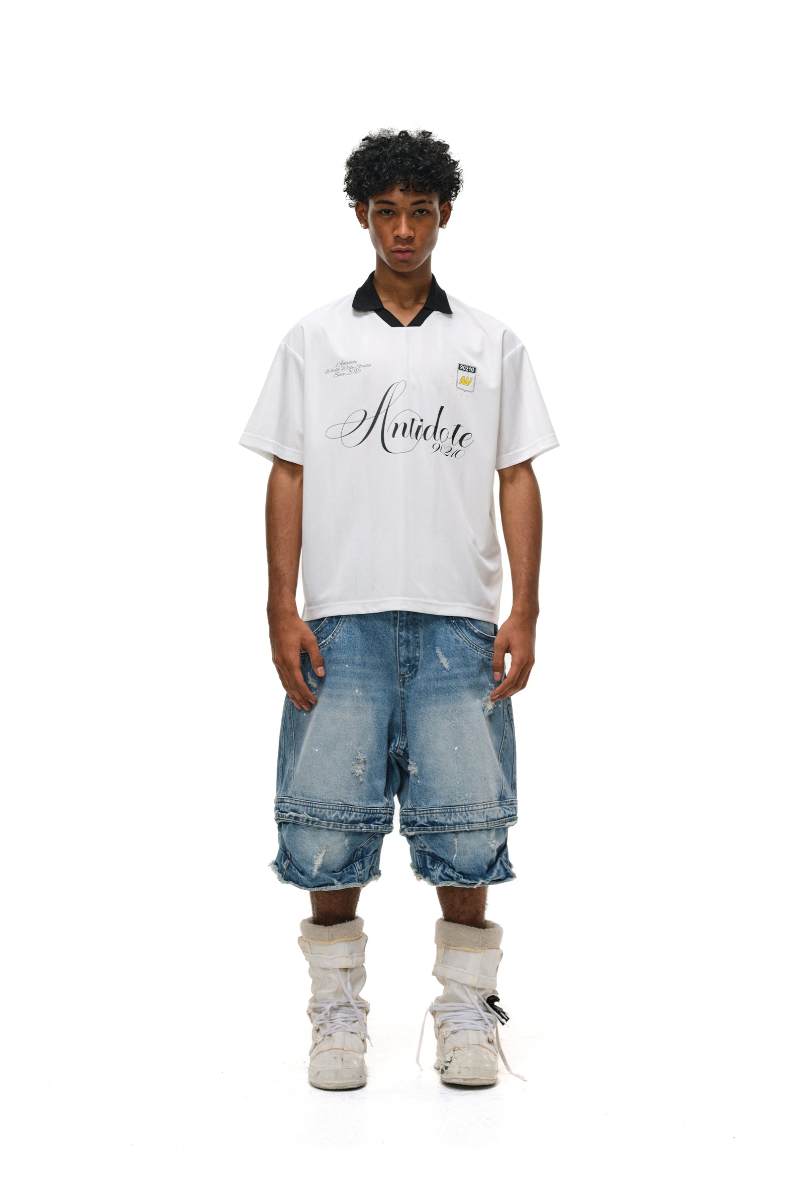 ANTIDOTE Striped Jersey Polo