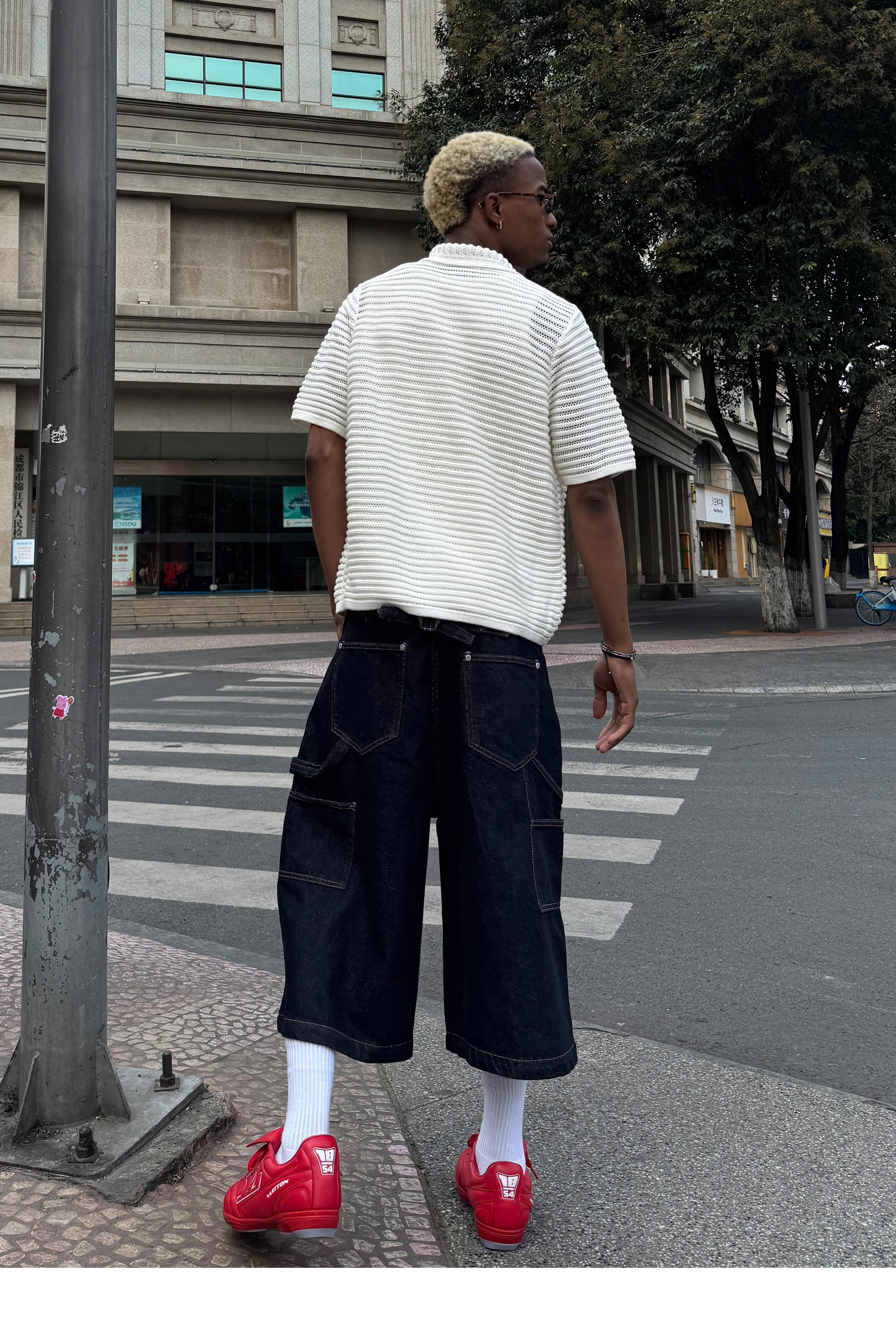 STEEPC Jacquard Short Sleeve Knit Shirt