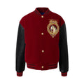 YADcrew Horse Sequin Pearl Embroidered Varsity Jacket