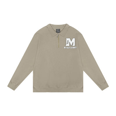 MEDM Waffle Half Zipper Polo Shirt