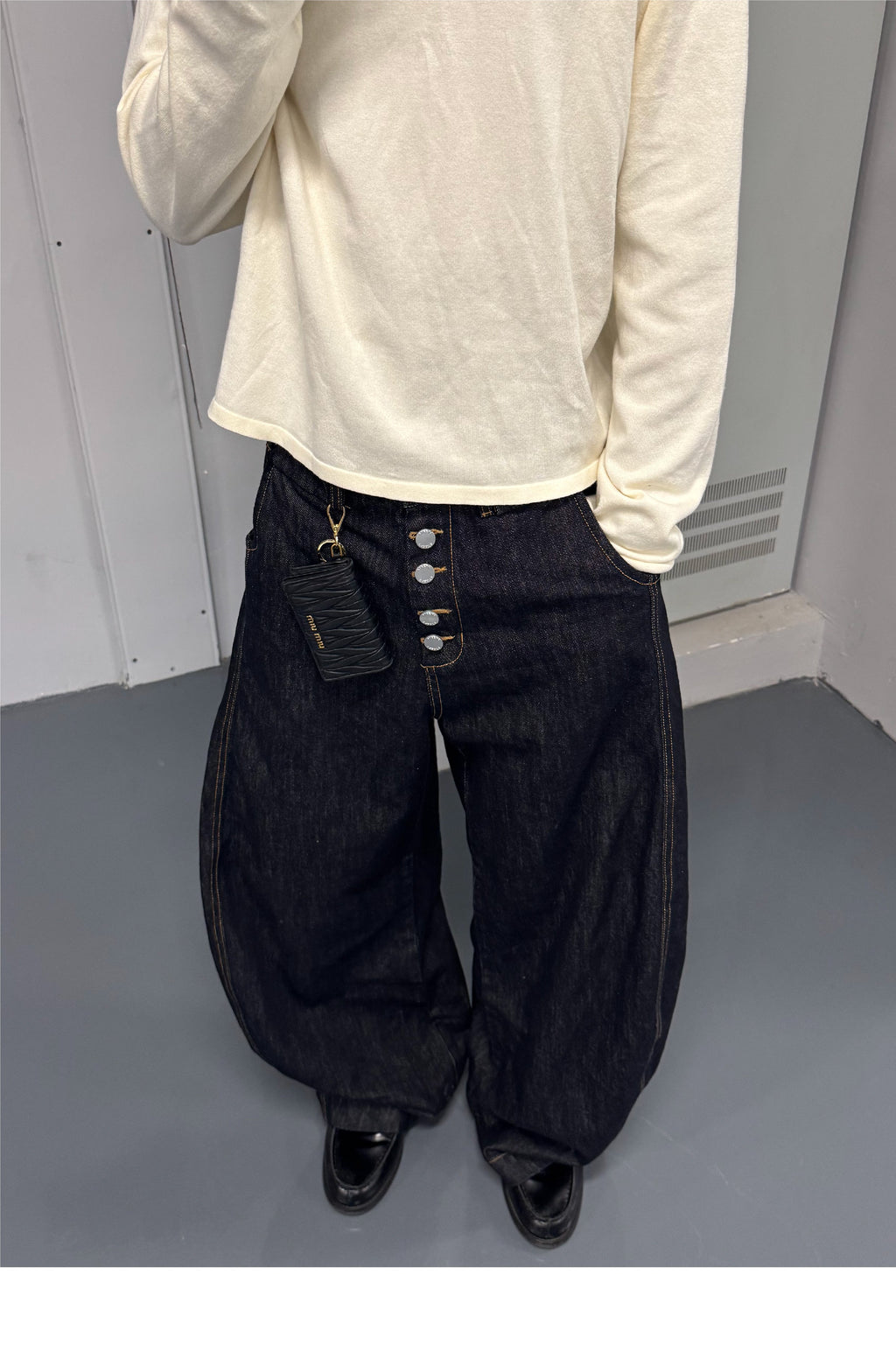 STEEPC Magnetic Button Scimitar Jeans