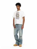 ANTIDOTE Washed Ripped Holes Light Blue Flared Jeans