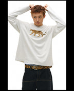 NOVACAM Leopard Digital Print Long Sleeve Tee