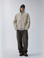 F2CE Patchwork Grain PU Leather Racing Jacket