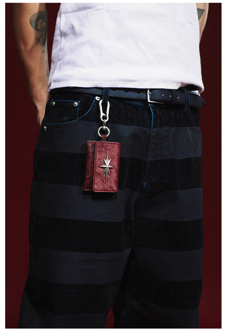 Remedy Metal Studded Keychain Coin Card Leather Wallet