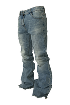 KARMANISTIC Cutoff Washed Flared Jeans