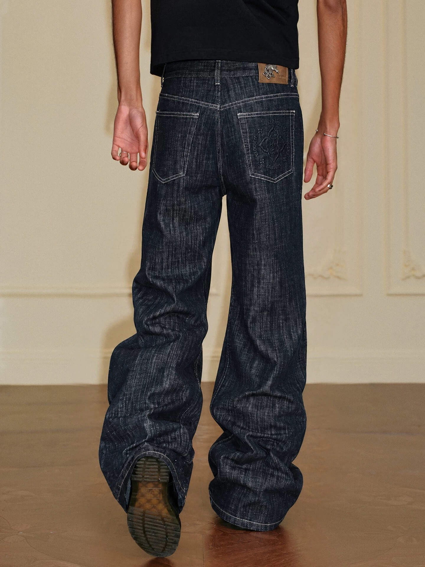 YADcrew Slub Denim Baggy Jeans