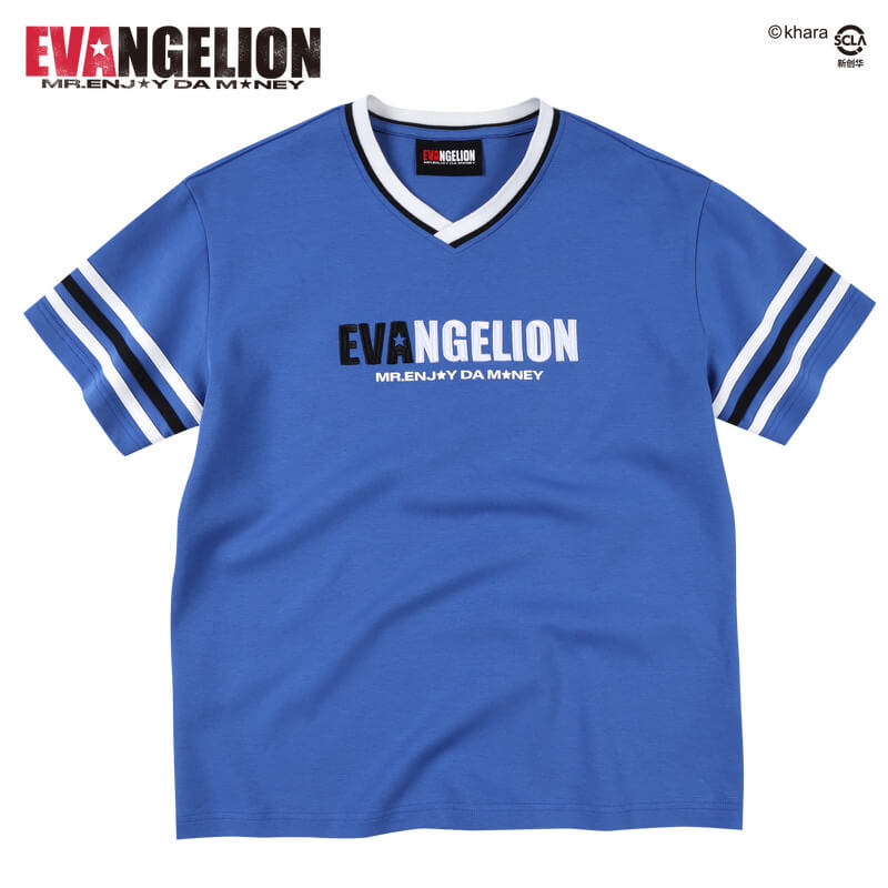 MEDM x EVA NEVER END Character Sketch Print Name Embroidered V Neck Tee