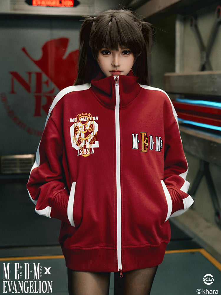 MEDM x EVA Line Art Body Contrast Color Track Jacket