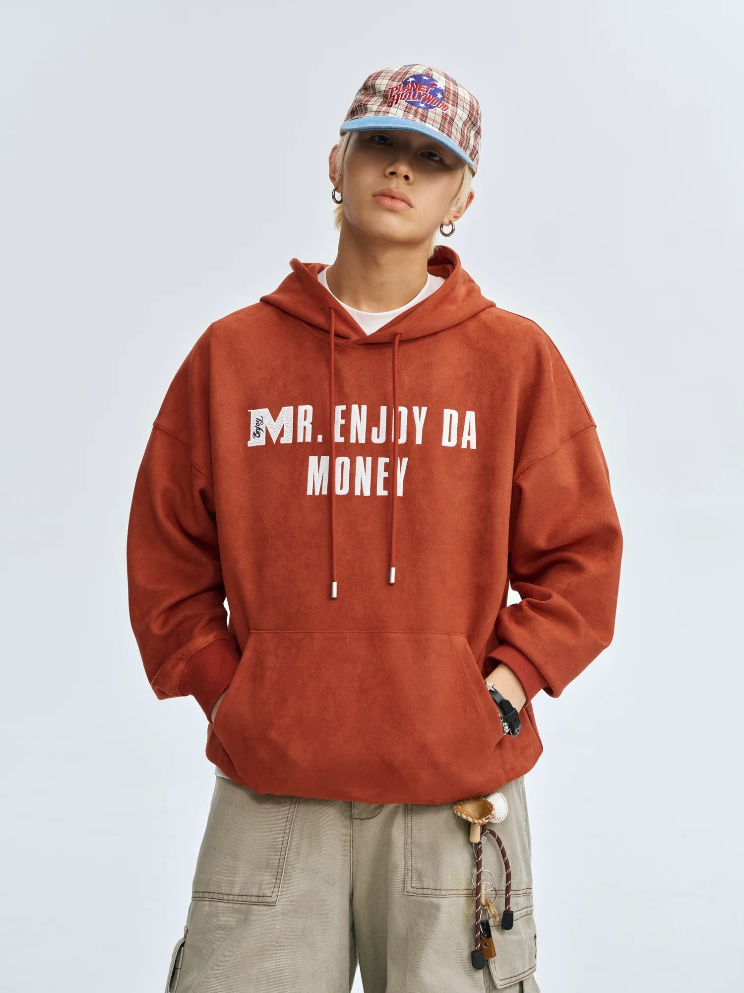 MEDM Basic Letter Logo Suede Hoodie