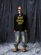 1807 STILLGOING Vintage Flocked Print Long Sleeve Tee