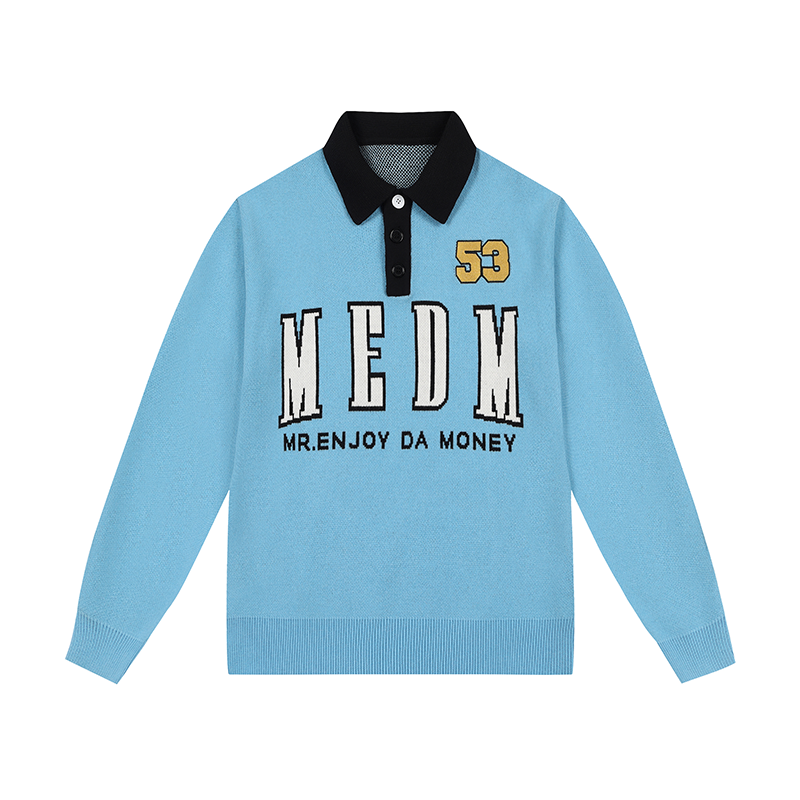 MEDM Patchwork Striped Elbow Knit Sweater
