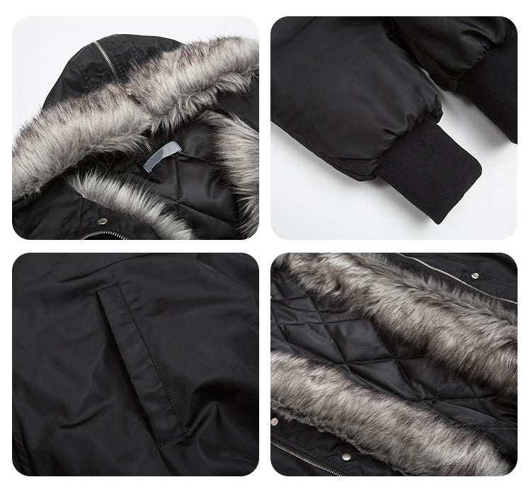 F3F Select Faux Fur Hooded MA-1 Bomber Jacket