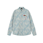 Achock Rose Embroidery Washed Long Sleeved Shirt