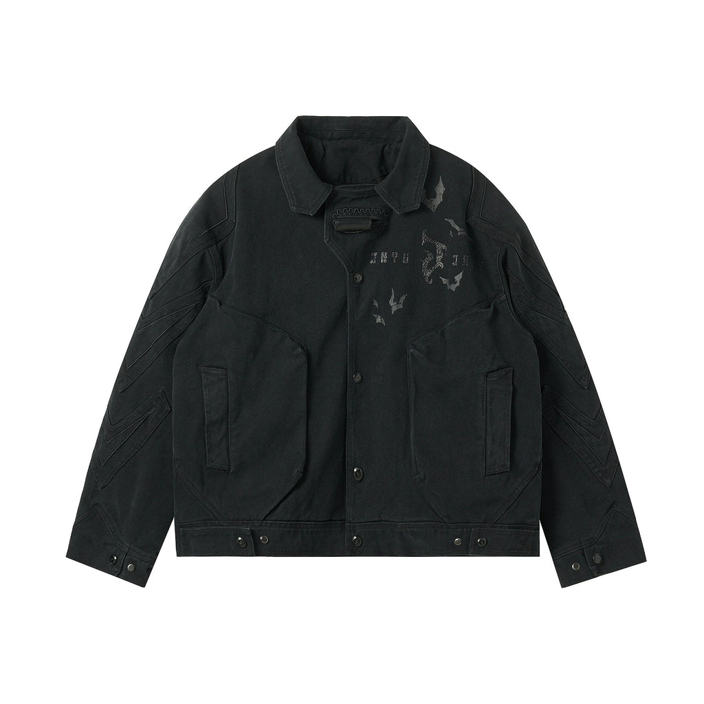 JHYQ Contrast Color Stitching Canvas Work Jacket