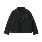 JHYQ Contrast Color Stitching Canvas Work Jacket