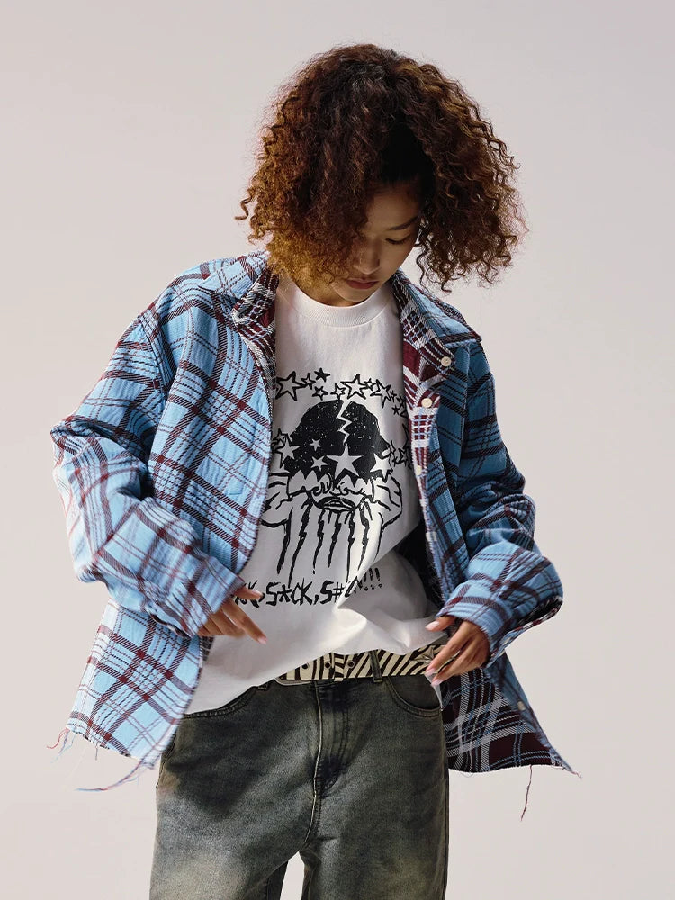 Remedy Wave Plaid Reversible Long Sleeve Shirt
