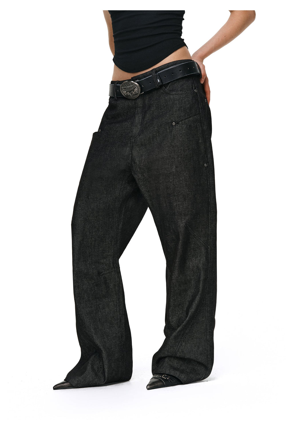 ANTIDOTE Studded Slash Pocket 3D Cut Jeans