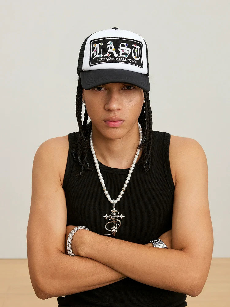 Small Town Kid LAST Badge Diamond Studded Trucker Cap