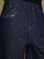 YADcrew All Over Starry Rhinestone Loose Fit Jeans