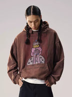 Remedy Washed Distressed Print Hoodie