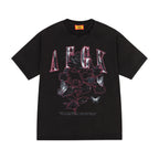 AFGK Metal Rose Print Distressed Washed Tee