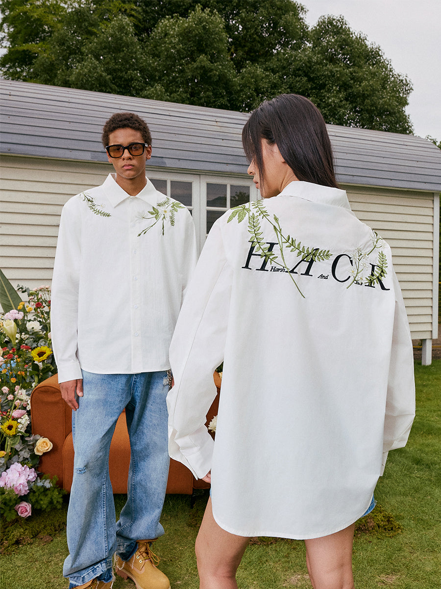 Harsh and Cruel Floral Embroidered Long Sleeve Shirt