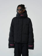 Harsh and Cruel Embroidered Logo Loose Sleeves Down Jacket