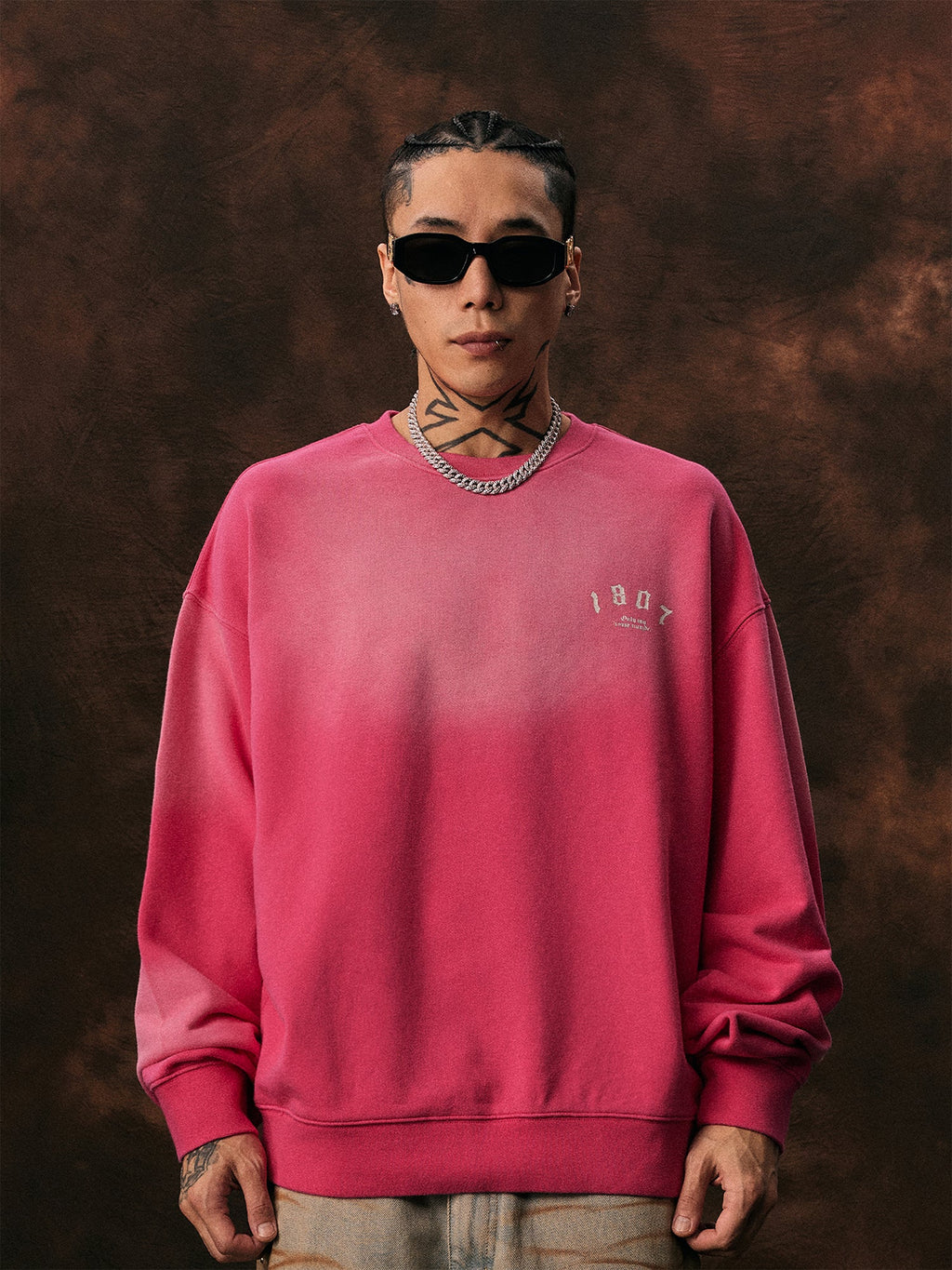 1807 Printed Gradient Vintage Sweatshirt