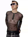 KARMANISTIC Mesh Half Zip Long Sleeve Tee