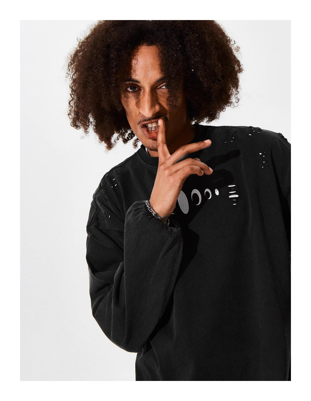 KARMANISTIC Standard Logo Washed Distressed Long Sleeve Tee