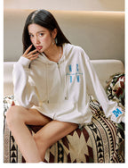 MEDM Basic Logo Embroidery Zip Up Hoodie