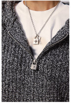Remedy Distressed Hooded Zipper Knit Cardigan