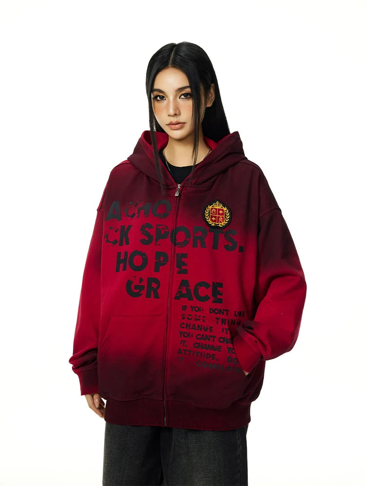 Achock Gradation Zip Up Hoodie