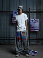 KARMANISTIC Distressed Flag Print Jogger Sweatpants
