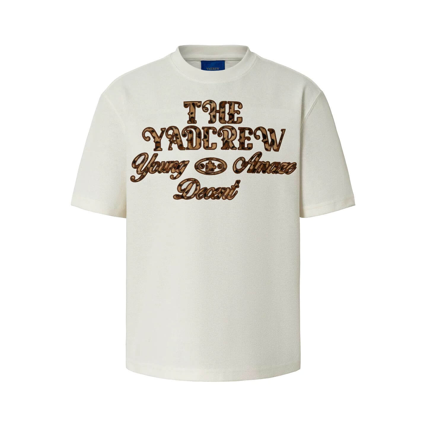 YADcrew Fuzzy Leopard Logo Patch Tee